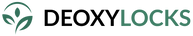 Deoxylocks logo with green leaves on a blank background