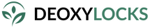 Deoxylocks logo with green leaves on a blank background