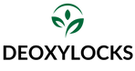 Deoxylocks logo with green leaves on a white background