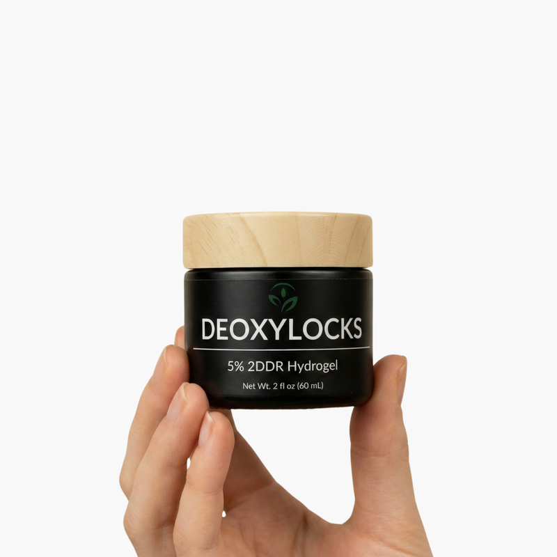 Deoxylocks 5% 2DDR Hydrogel, physician formulated topical treatment designed to support real hair regrowth and thicker looking hair.