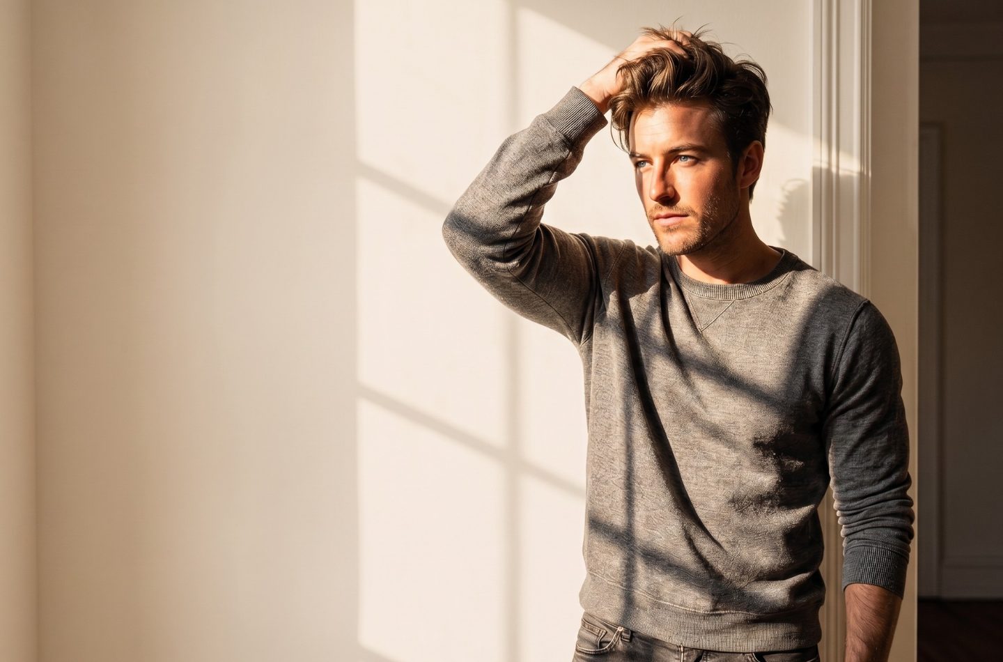 Man with fuller thicker healthy hair for Deoxylocks hair regrowth treatment for men with thinning hair and hair loss